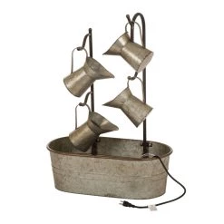Brand new 🧨 Glitzhome® Farmhouse Galvanized Metal Pitchers Fountain ✔️ -Glitzhome Sales D216240S 7