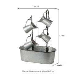 Brand new 🧨 Glitzhome® Farmhouse Galvanized Metal Pitchers Fountain ✔️ -Glitzhome Sales D216240S 8