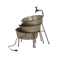 Coupon 🔥 Glitzhome® 3-Tier Farmhouse Galvanized Metal Fountain 👍 -Glitzhome Sales D216241S 3