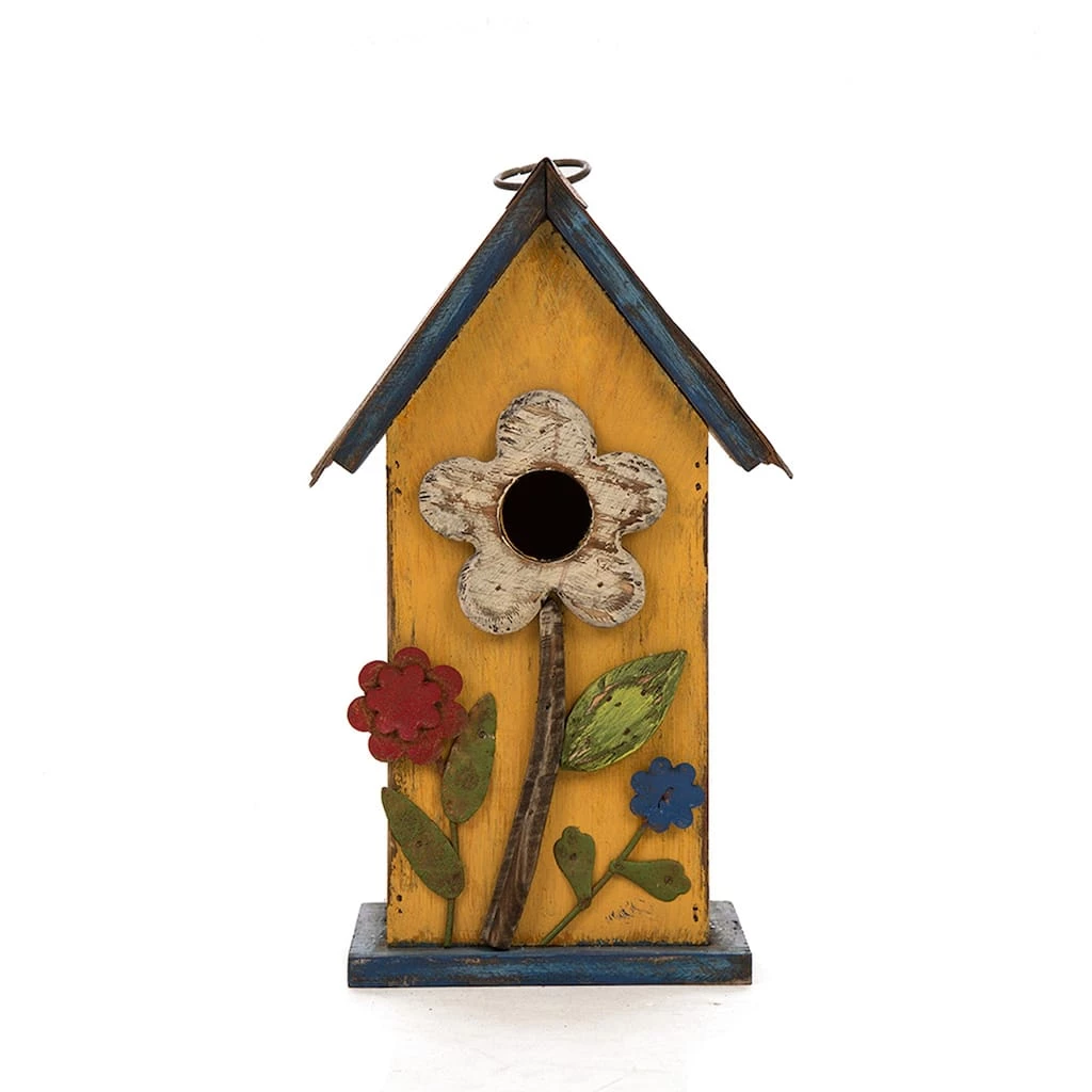 Best Pirce π Glitzhome® Distressed Wooden Birdhouse with Flower π 3 Best Pirce π Glitzhome® Distressed Wooden Birdhouse with Flower π