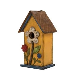 Best Pirce π Glitzhome® Distressed Wooden Birdhouse with Flower π 11 Best Pirce π Glitzhome® Distressed Wooden Birdhouse with Flower π -Glitzhome Sales D216251S 5