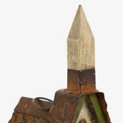 Outlet 😀 Glitzhome® Distressed Wooden Church Birdhouse 🎉 -Glitzhome Sales D216256S 5