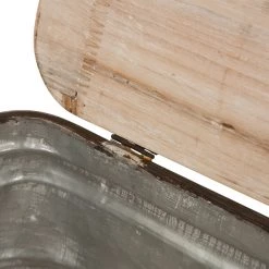 Cheap ❤️ Glitzhome® Galvanized Wood Storage Chest Set 😉 -Glitzhome Sales D216266S 4