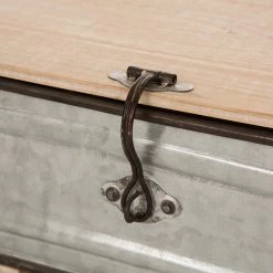 Cheap ❤️ Glitzhome® Galvanized Wood Storage Chest Set 😉 -Glitzhome Sales D216266S 6