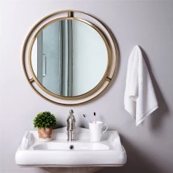 Hot Sale π Glitzhome® 24" Deluxe Round Gold Mirror π 11 Hot Sale π Glitzhome® 24" Deluxe Round Gold Mirror π -Glitzhome Sales D216272S 3