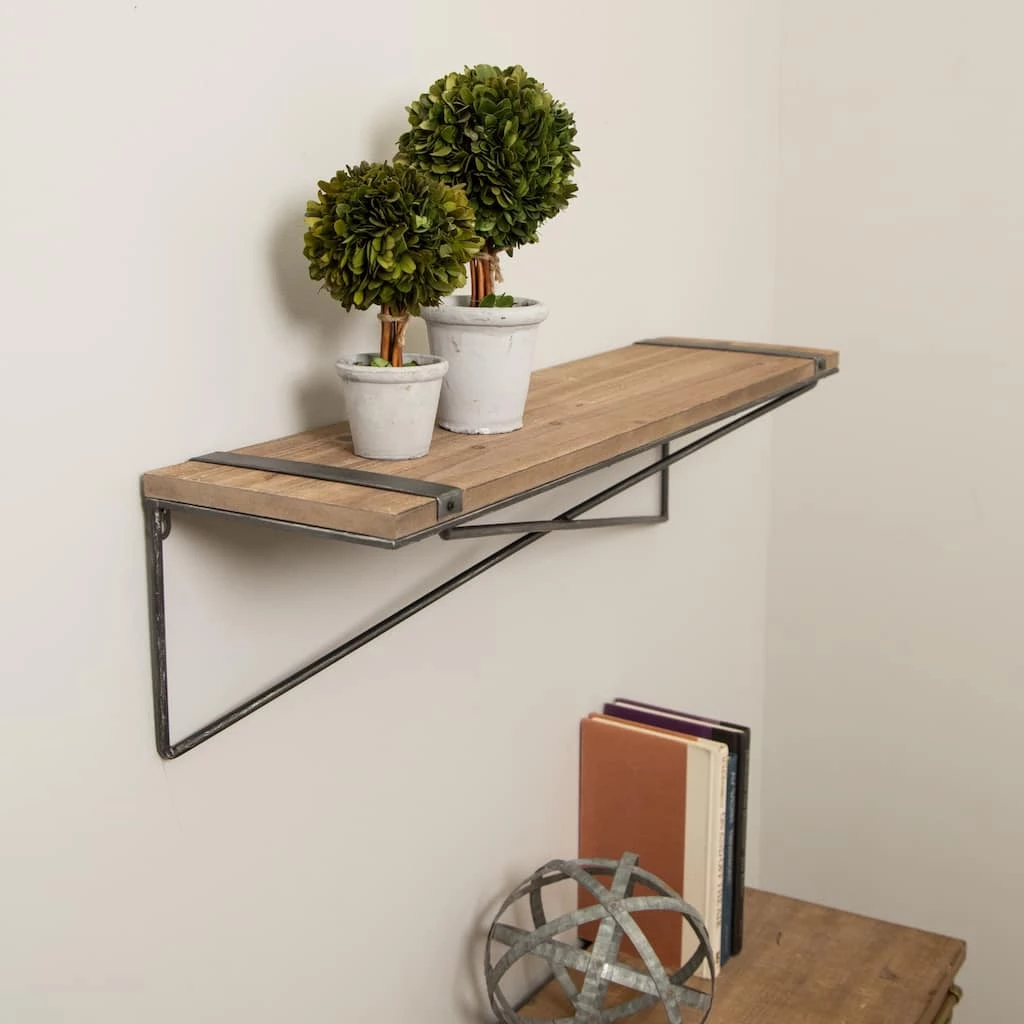 Best Sale π€© Glitzhome® 31.5" Farmhouse Metal & Wooden Wall Shelf π 5 Best Sale π€© Glitzhome® 31.5" Farmhouse Metal & Wooden Wall Shelf π - Image 3
