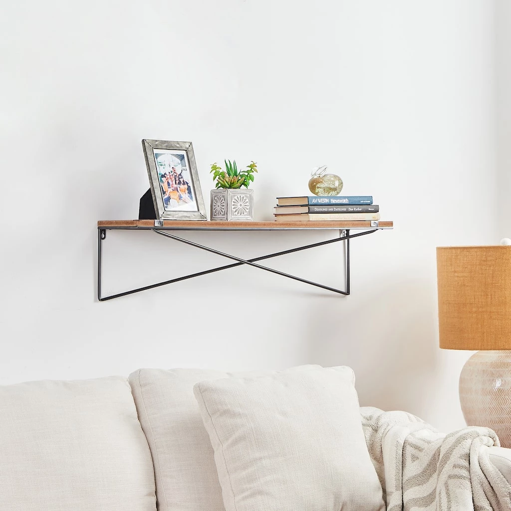 Best Sale π€© Glitzhome® 31.5" Farmhouse Metal & Wooden Wall Shelf π 6 Best Sale π€© Glitzhome® 31.5" Farmhouse Metal & Wooden Wall Shelf π - Image 4