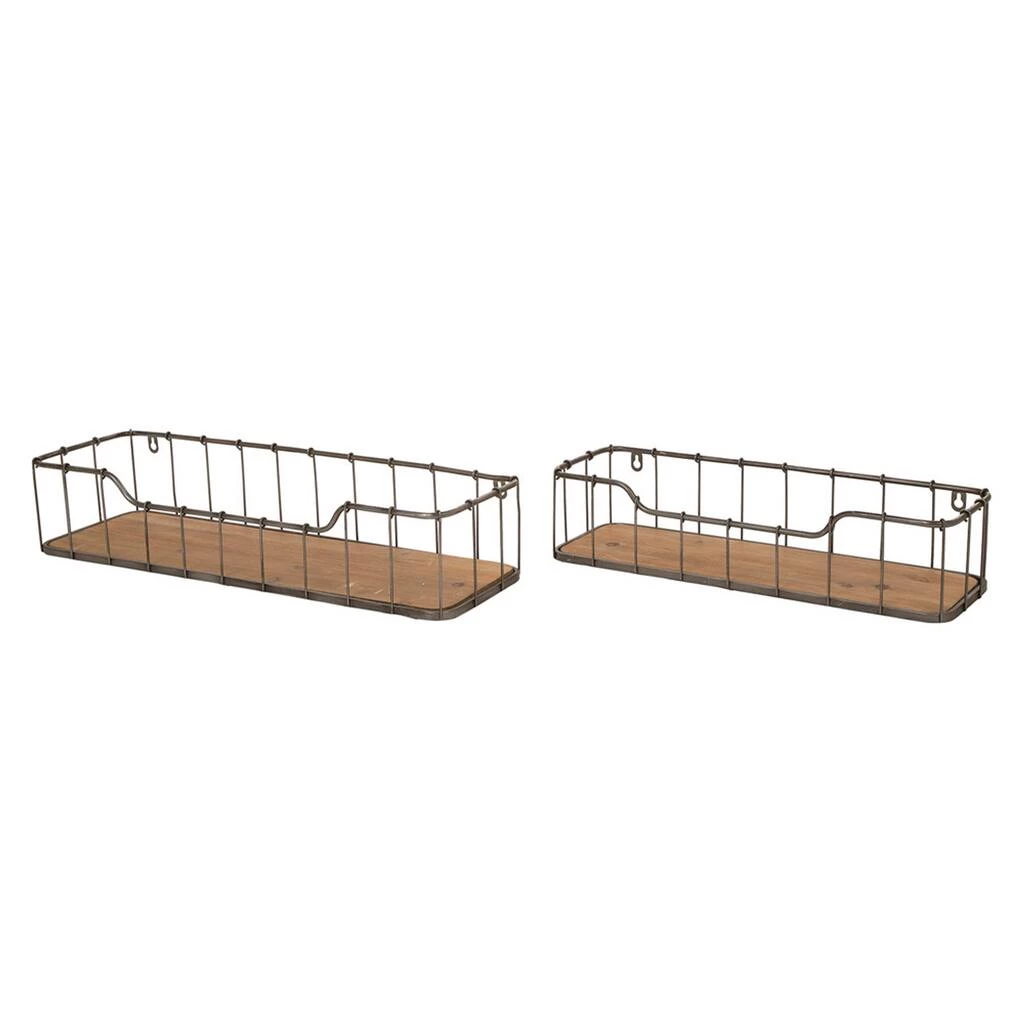 New π Glitzhome® Farmhouse Wooden & Metal Wall Shelf Set π₯° 4 New π Glitzhome® Farmhouse Wooden & Metal Wall Shelf Set π₯° - Image 2