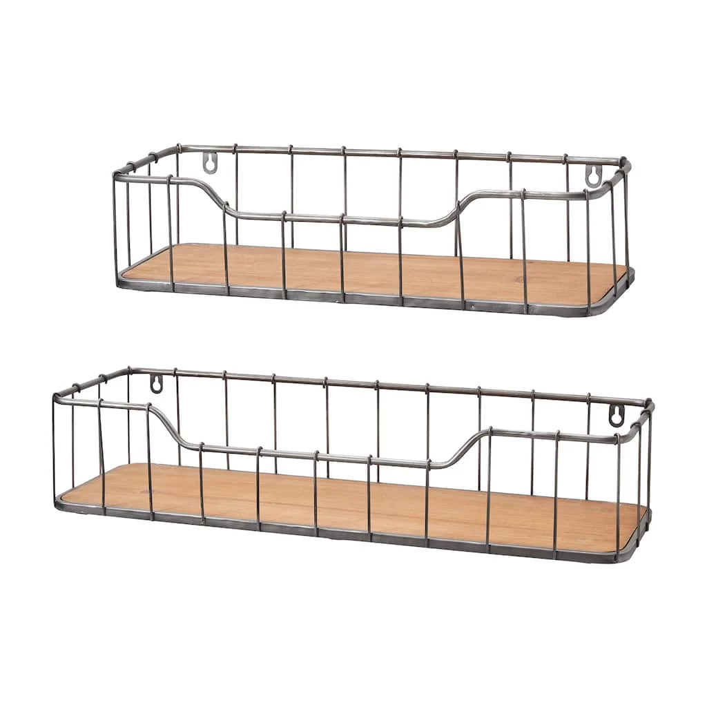 New π Glitzhome® Farmhouse Wooden & Metal Wall Shelf Set π₯° 3 New π Glitzhome® Farmhouse Wooden & Metal Wall Shelf Set π₯°