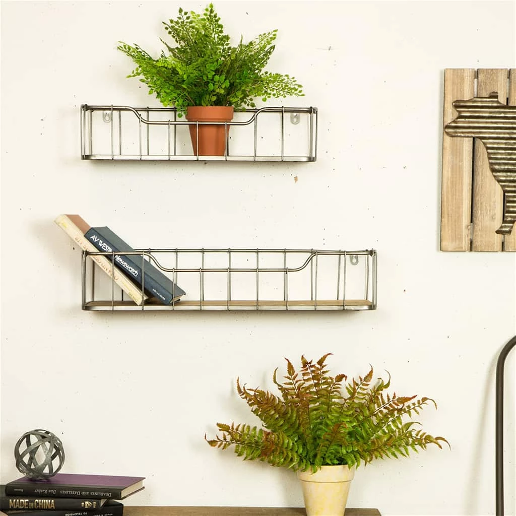 New π Glitzhome® Farmhouse Wooden & Metal Wall Shelf Set π₯° 6 New π Glitzhome® Farmhouse Wooden & Metal Wall Shelf Set π₯° - Image 4