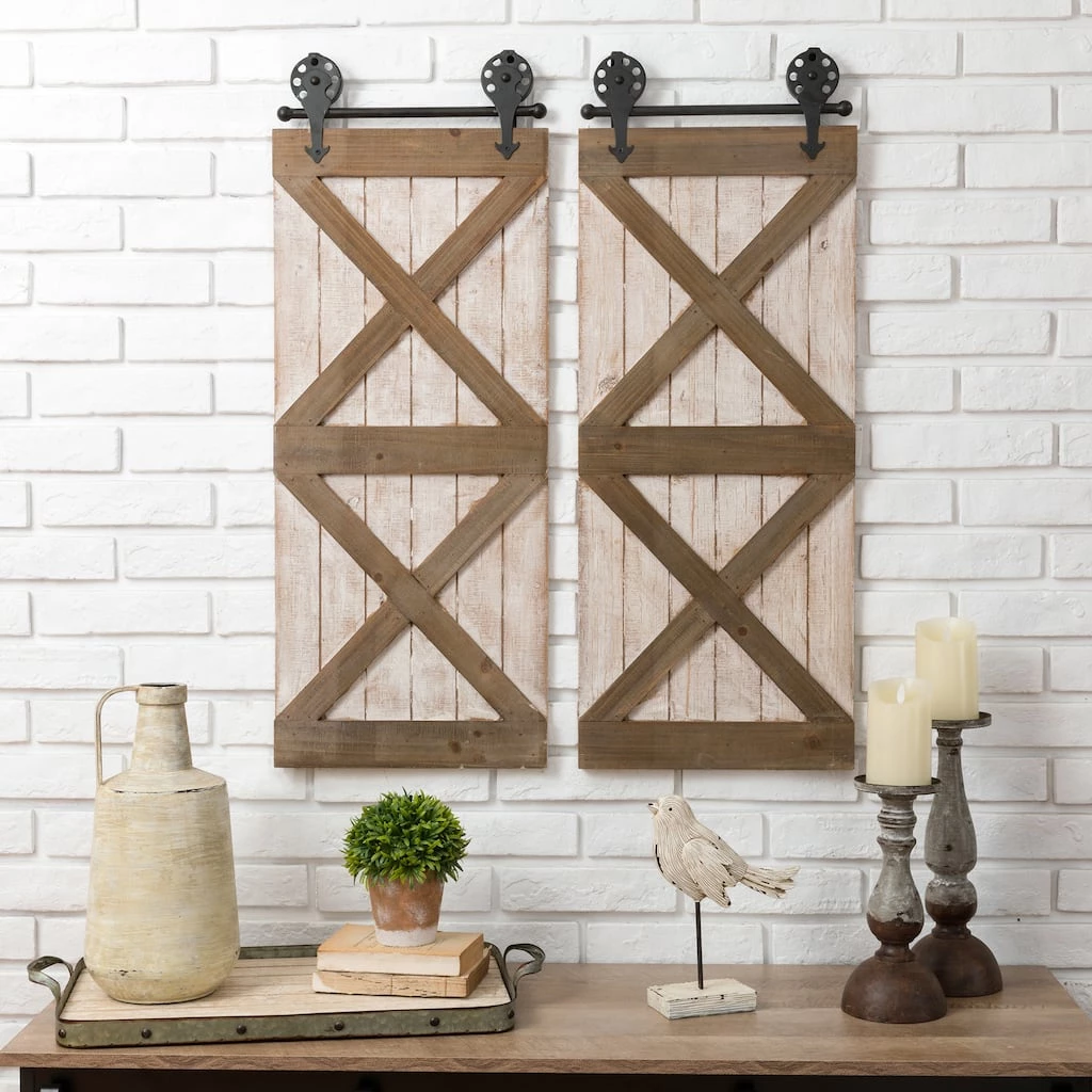 Buy π Glitzhome® 35.25" Farmhouse Wooden Barn Door π 6 Buy π Glitzhome® 35.25" Farmhouse Wooden Barn Door π - Image 4
