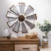Flash Sale 🔔 Glitzhome® 22" Farmhouse Metal Galvanized Wind Spinner Wall Décor 👏