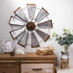 Flash Sale π Glitzhome® 22" Farmhouse Metal Galvanized Wind Spinner Wall Décor π