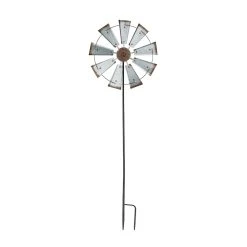 Outlet 🎁 Glitzhome® 69.41" Farmhouse Metal Galvanized Wind Spinner Décor 🔥