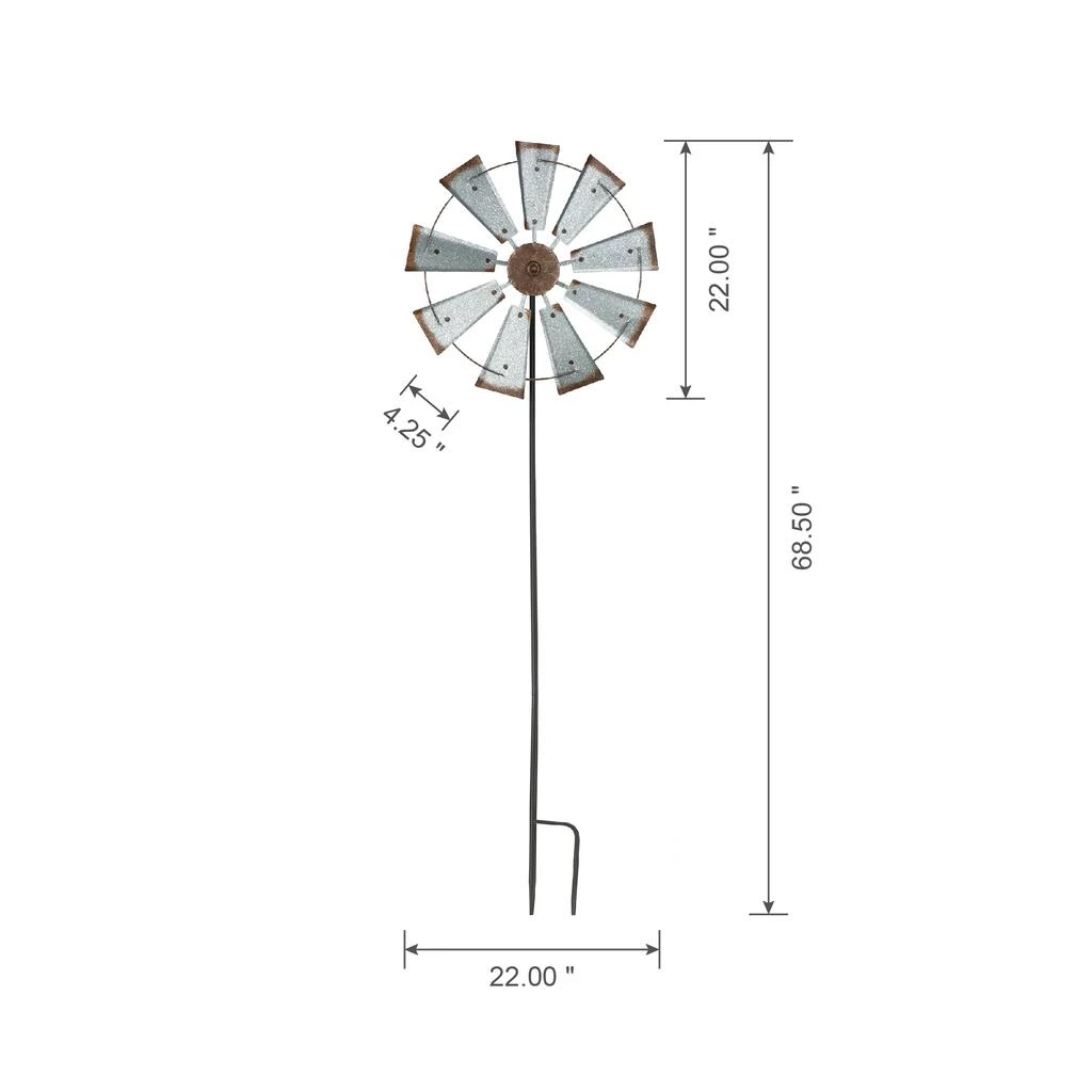 Outlet π Glitzhome® 69.41" Farmhouse Metal Galvanized Wind Spinner Décor π₯ 10 Outlet π Glitzhome® 69.41" Farmhouse Metal Galvanized Wind Spinner Décor π₯ - Image 8