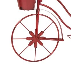 Wholesale 👍 Glitzhome® 25.98" Red Metal Bicycle Planter 🔔 -Glitzhome Sales D216299S 5