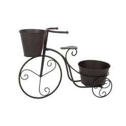 Budget 🔥 Glitzhome® 20.75" Black Metal Bicycle Planter 🛒