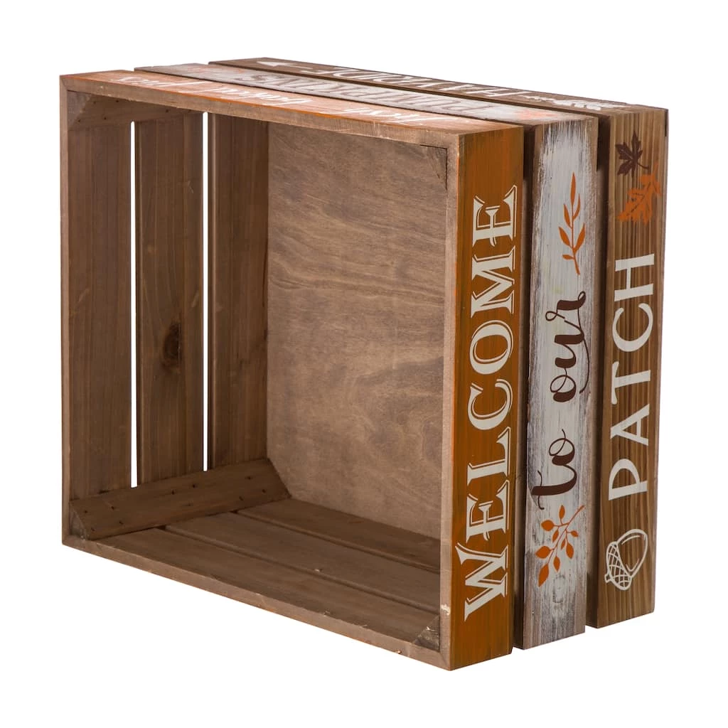 Promo π Glitzhome® Wooden Pumpkin Crate Set π 5 Promo π Glitzhome® Wooden Pumpkin Crate Set π - Image 3
