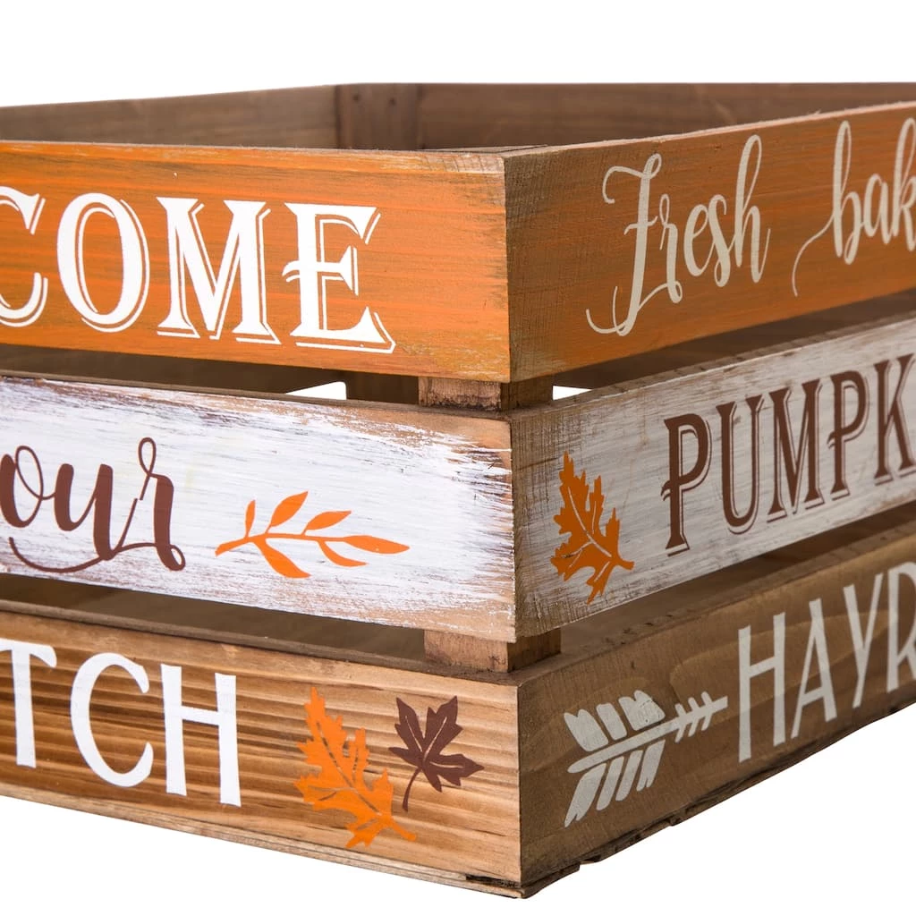 Promo π Glitzhome® Wooden Pumpkin Crate Set π 6 Promo π Glitzhome® Wooden Pumpkin Crate Set π - Image 4