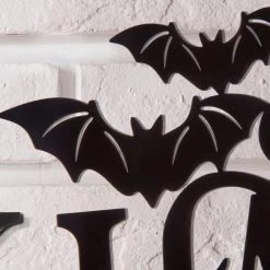 Promo 😍 Glitzhome® Black Metal Happy 💀 Halloween Wall Sign 😍 -Glitzhome Sales D227697S 5