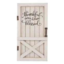 Cheap 👏 Glitzhome® White Wooden 👪 Thanksgiving Barn Door Décor ✨