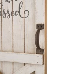 Cheap 👏 Glitzhome® White Wooden 👪 Thanksgiving Barn Door Décor ✨ -Glitzhome Sales D227701S 3