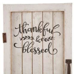 Cheap 👏 Glitzhome® White Wooden 👪 Thanksgiving Barn Door Décor ✨ -Glitzhome Sales D227701S 4