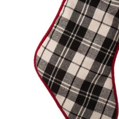 Promo 🔔 Glitzhome® 20" Black & White Plaid 🎁 Christmas Stocking 🌟 -Glitzhome Sales D231648S 4