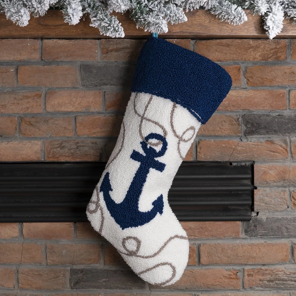 Cheap β¨ Glitzhome® 19" Anchor Hooked Stocking π₯° 4 Cheap β¨ Glitzhome® 19" Anchor Hooked Stocking π₯° - Image 2