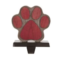 Wholesale ❤️ Glitzhome® 6.3" Red & Brown Paw Stocking Holder ✔️