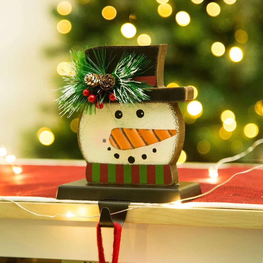 Promo π Glitzhome® 6.5" Snowman Head Stocking Holder π 4 Promo π Glitzhome® 6.5" Snowman Head Stocking Holder π - Image 2