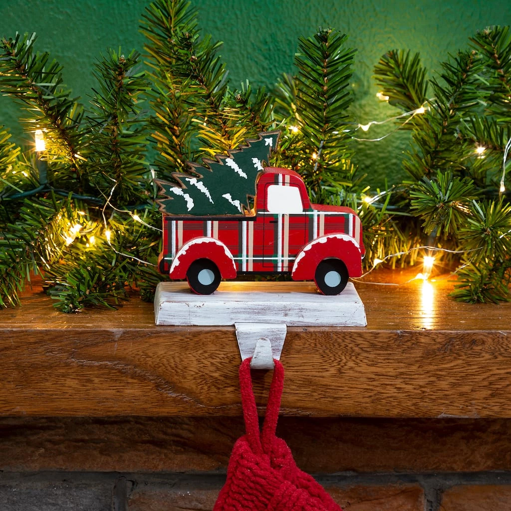 Flash Sale π Glitzhome® 6" Red Truck & Tree Stocking Holder π€© 4 Flash Sale π Glitzhome® 6" Red Truck & Tree Stocking Holder π€© - Image 2
