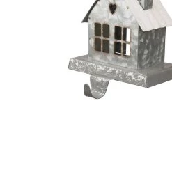 New 😉 Glitzhome® 6" Galvanized House Stocking Holder 🤩 -Glitzhome Sales D231677S 6