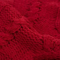 Best Pirce ❤️ Glitzhome® 52" Knitted Red 🔔 Christmas Tree 👗 Skirt 🥰 -Glitzhome Sales D231681S 4