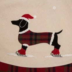 Buy 🌟 Glitzhome® 48" Dachshund Fabric 🎅 Christmas Tree 👗 Skirt ⭐ -Glitzhome Sales D231686S 3