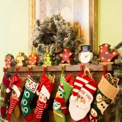 Deals 💯 Glitzhome® 7.5" Marquee LED Gift Box Stocking Holder 👏 -Glitzhome Sales D231688S 3