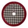 New 💯 Glitzhome® 48" Black & White Plaid Fabric 🎅 Christmas Tree 👗 Skirt with Red Trim 👍 -Glitzhome Sales D231692S 1