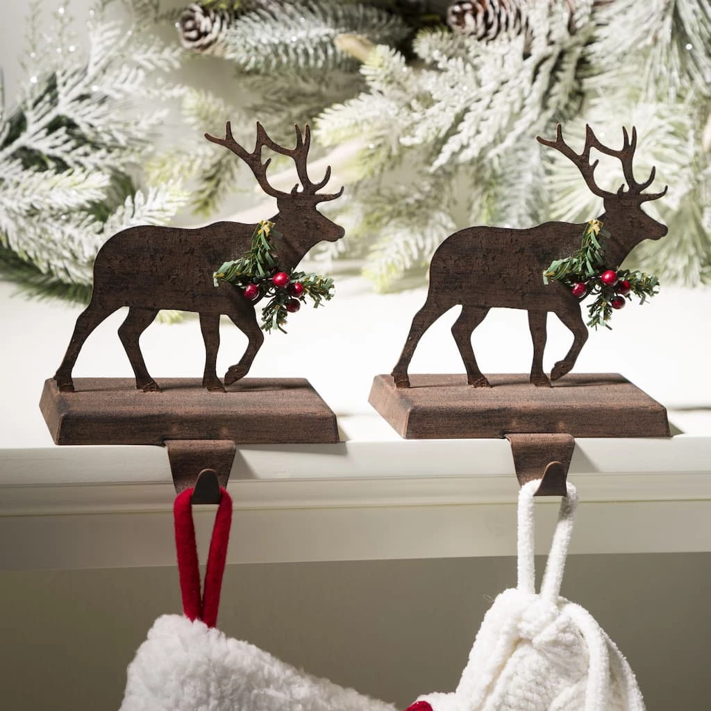Best deal ✨ Glitzhome® 6.5" Reindeer Stocking Holder Set ✨ 4 Best deal ✨ Glitzhome® 6.5" Reindeer Stocking Holder Set ✨ - Image 2