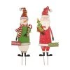 Buy 👍 Glitzhome® 3ft. Metal Snowman & Santa Yard Stake Set 💯 -Glitzhome Sales D231696S 1