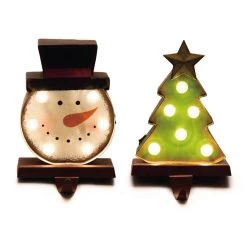 Best Pirce ✔️ Glitzhome® LED Snowman Head & Tree Stocking Holder Set ⭐