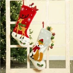 Hot Sale ❤️ Glitzhome® 19" Reindeer & Fox Hooked Stockings, 2ct. ❤️ 11 Hot Sale ❤️ Glitzhome® 19" Reindeer & Fox Hooked Stockings, 2ct. ❤️ -Glitzhome Sales D231714S 3