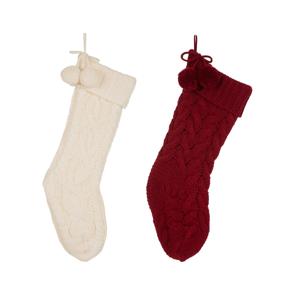 Top 10 π₯ Glitzhome® 24"Knitted π Christmas Stockings with Pom Pom Balls, 2ct. β¨ 3 Top 10 π₯ Glitzhome® 24"Knitted π Christmas Stockings with Pom Pom Balls, 2ct. β¨