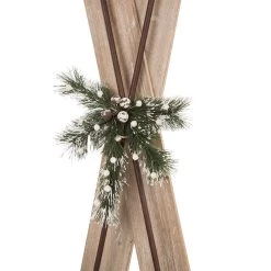 Budget 🌟 Glitzhome® 35" 🎅 Christmas Galvanized Wood Ski Décor 🎁 -Glitzhome Sales D231734S 4