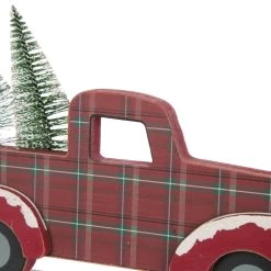 Wholesale 👏 Glitzhome® 13" Wood & Metal Red Truck Tabletop Décor 🔥 -Glitzhome Sales D231749S 5