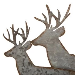 Budget ❤️ Glitzhome® 13" Galvanized Metal & Wood Reindeer Tabletop Décor 🌟 -Glitzhome Sales D231770S 3