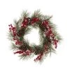 Wholesale 😉 Glitzhome® 24" Flocked Pinecone & Berry Wreath 🎉