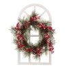 Outlet 😍 Glitzhome® Wooden Window Frame with Flocked Pinecone & Berry Wreath ✨ -Glitzhome Sales D231796S 1