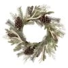 Discount 🤩 Glitzhome 24" Flocked Pinecone & Antler Wreath 😉 -Glitzhome Sales D231801S 1