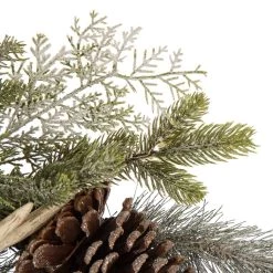 Discount 🤩 Glitzhome 24" Flocked Pinecone & Antler Wreath 😉 -Glitzhome Sales D231801S 4