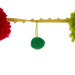 Cheapest 🎁 Glitzhome® 8ft. Red & Green Pompom Garland 😍 -Glitzhome Sales D231825S 3